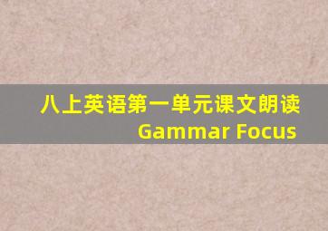 八上英语第一单元课文朗读Gammar Focus